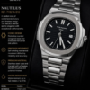 Best Luxury Stainless Steel Black Dial Watchn